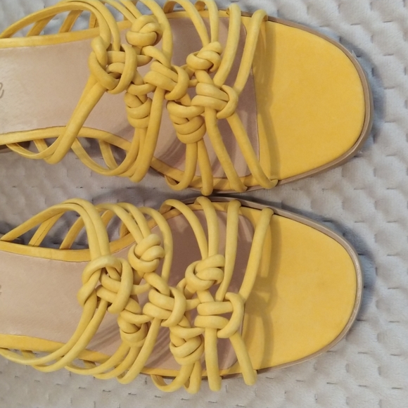 Madewell Strap Knot Slide Sandals Yellow Suede sz 9.5 NWoB - Picture 7 of 11